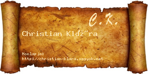Christian Klára névjegykártya